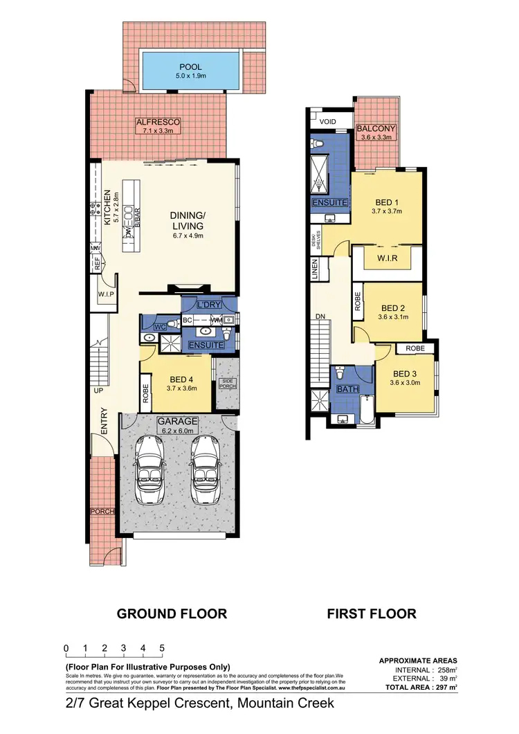 Floorplan of Homely semi-detached listing, 2/7 Great Keppel Crescent, Mountain Creek QLD 4557