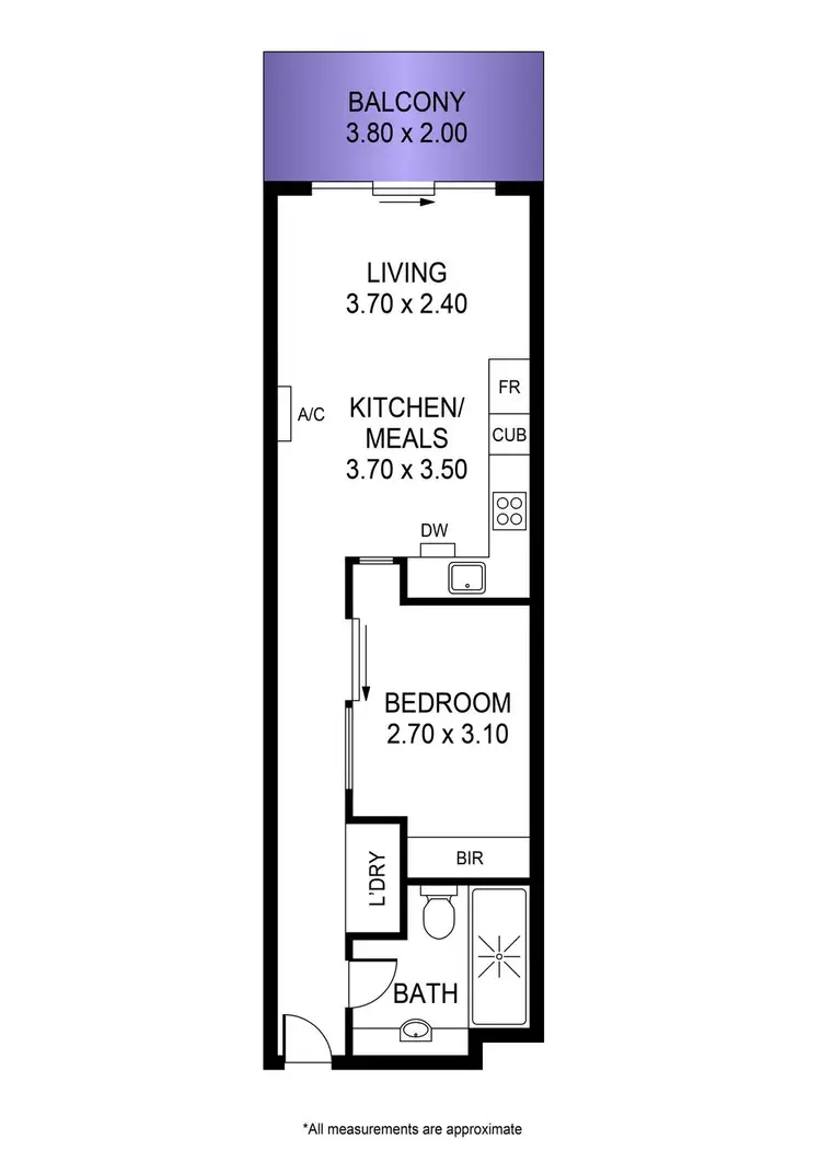 Floorplan of Homely apartment listing, 305/288 Waymouth Street, Adelaide SA 5000