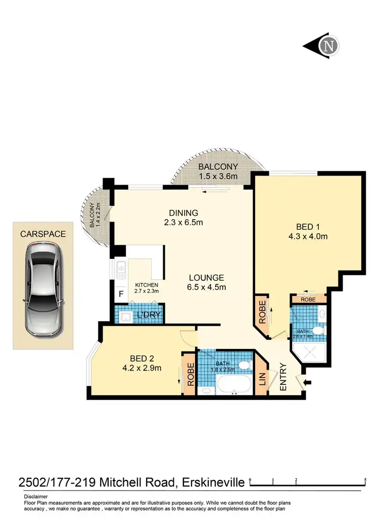 Floorplan of Homely apartment listing, 2502/177-219 Mitchell Road, Erskineville NSW 2043