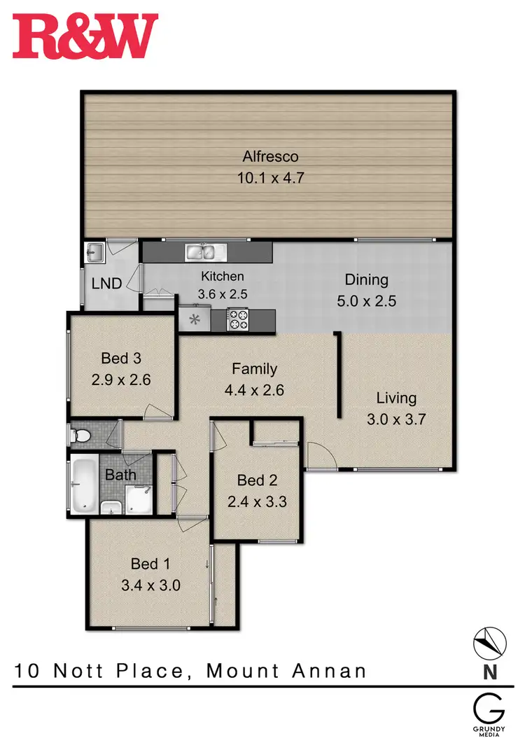 Floorplan of Homely house listing, 10 Nott Place, Mount Annan NSW 2567