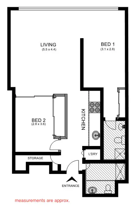Floorplan of Homely apartment listing, 501/47 Cooper Street, Surry Hills NSW 2010