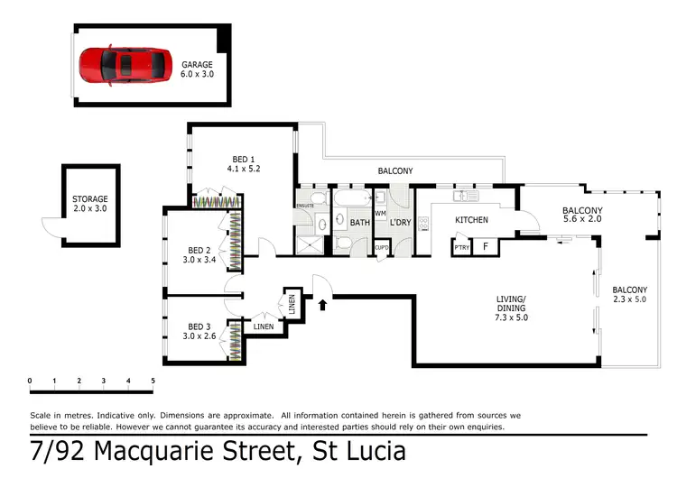 Floorplan of Homely unit listing, 7/92 Macquarie Street, St Lucia QLD 4067