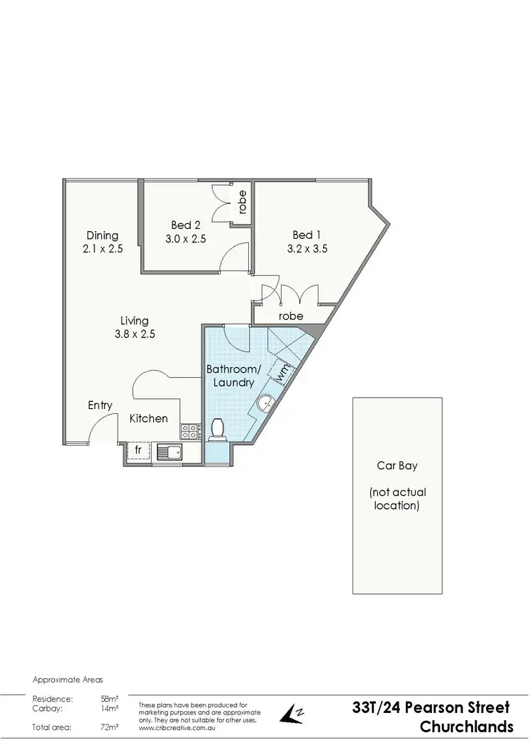 Floorplan of Homely apartment listing, 33T/24 Pearson Street, Churchlands WA 6018