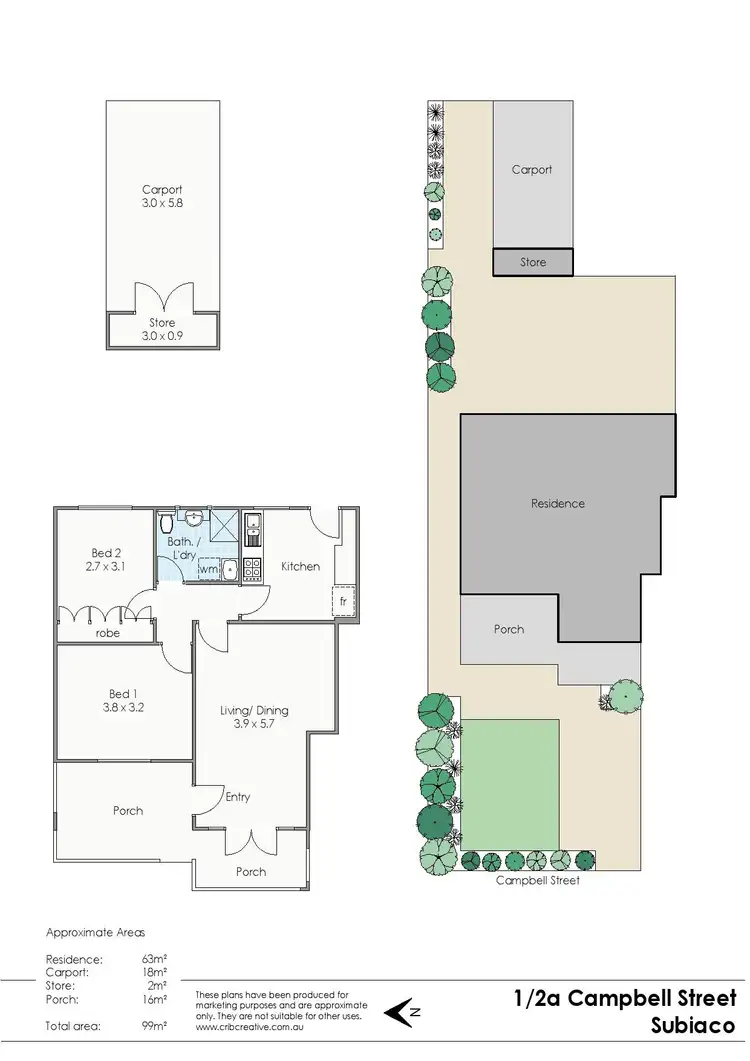 Floorplan of Homely apartment listing, 1/2A Campbell Street, Subiaco WA 6008