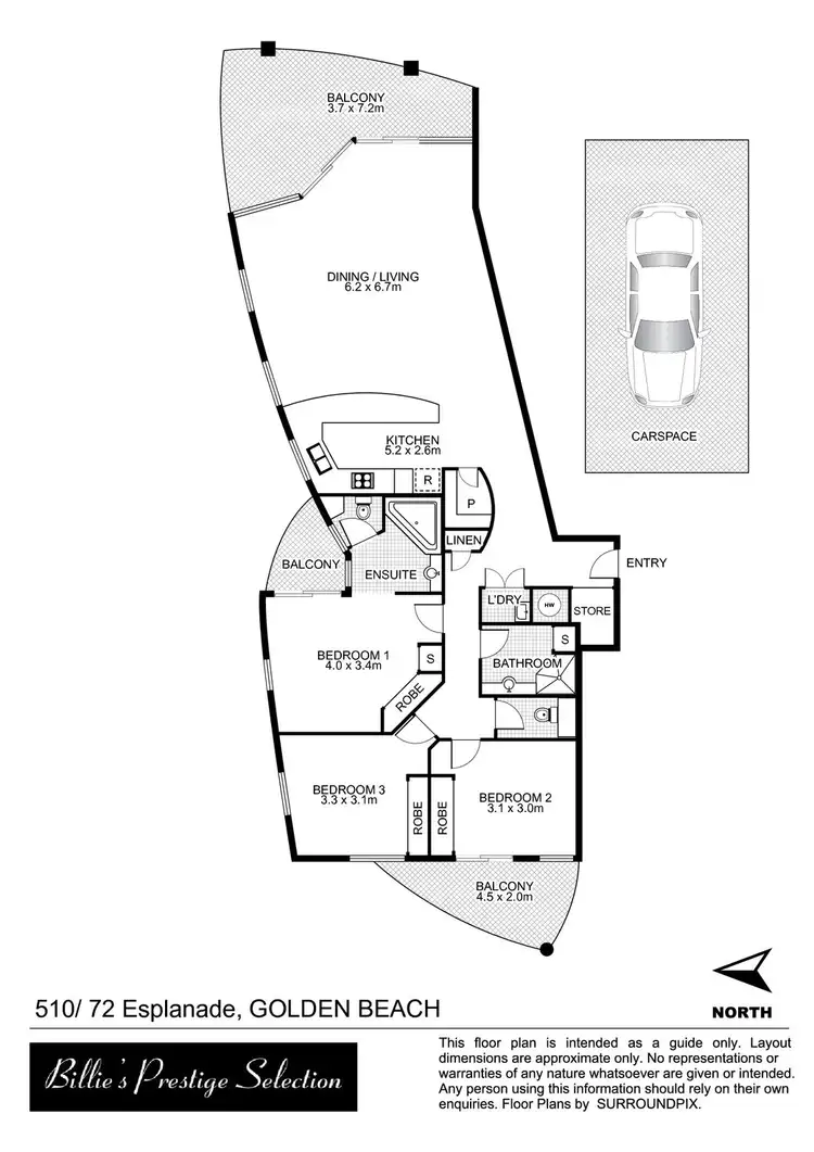 Floorplan of Homely unit listing, 510/72 Golden Beach Esplanade, Golden Beach QLD 4551