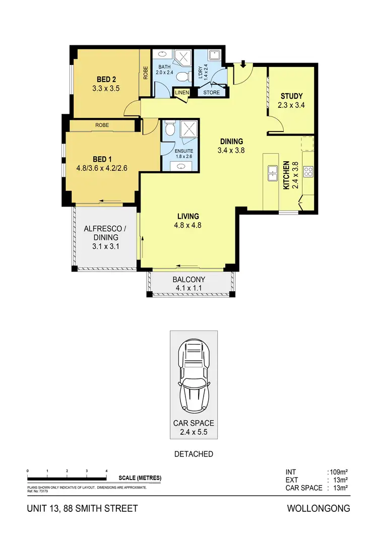 Floorplan of Homely apartment listing, 13/88 Smith Street, Wollongong NSW 2500