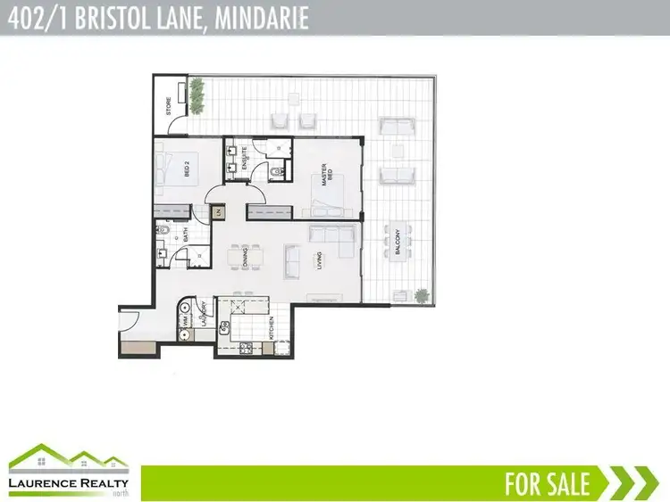 Floorplan of Homely apartment listing, 402/1 Bristol Lane, Mindarie WA 6030