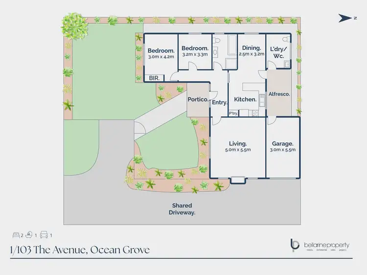 Floorplan of Homely townhouse listing, 1/103 The Avenue, Ocean Grove VIC 3226