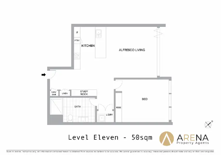 Floorplan of Homely apartment listing, 1109/977 Ann Street, Fortitude Valley QLD 4006