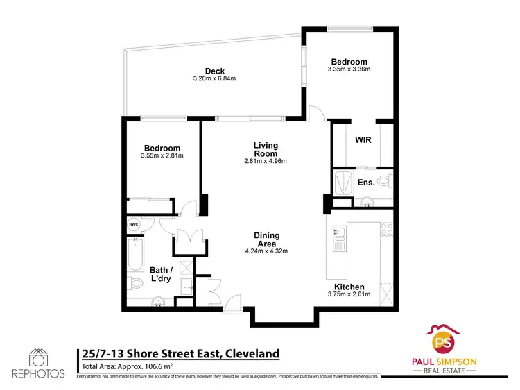 Floorplan of Homely apartment listing, 25/7-13 Shore Street East, Cleveland QLD 4163