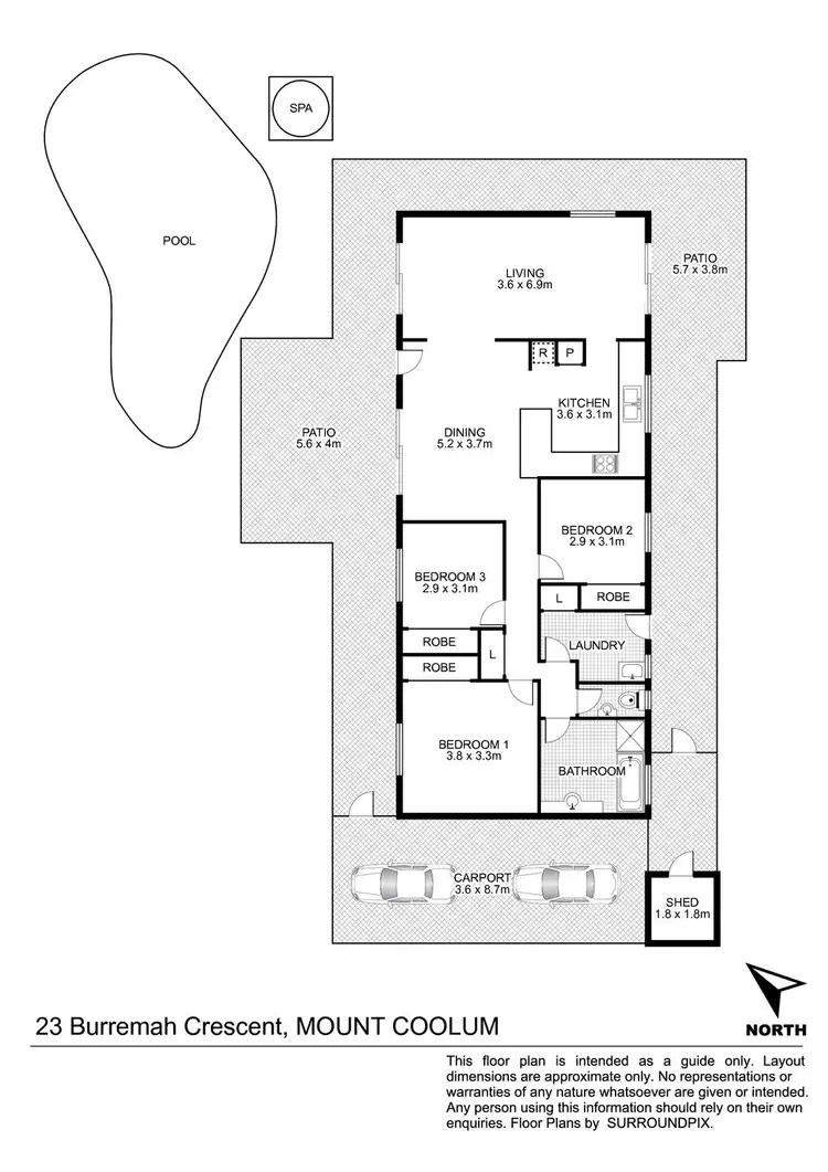 Floorplan of Homely house listing, 23 Burremah Cresent, Mount Coolum QLD 4573