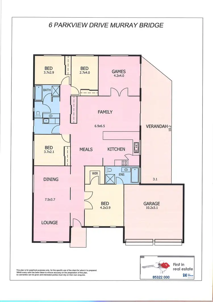 Floorplan of Homely house listing, 6 Parkview Drive, Murray Bridge SA 5253