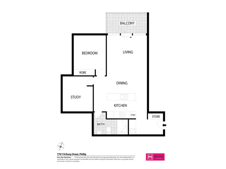 Floorplan of Homely apartment listing, 179/116 Easty Street, Phillip ACT 2606