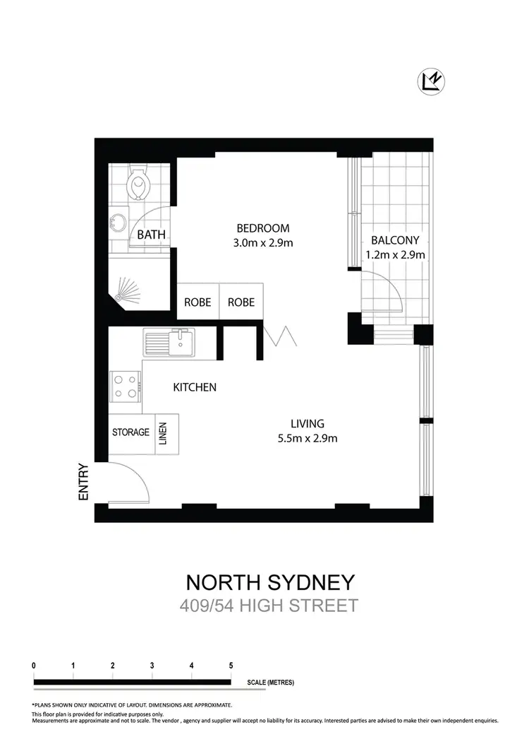Floorplan of Homely apartment listing, 409/54 High Street, North Sydney NSW 2060