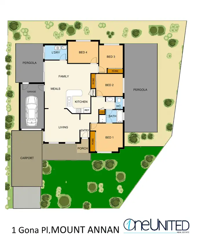 Floorplan of Homely house listing, 1 Gona Place, Mount Annan NSW 2567