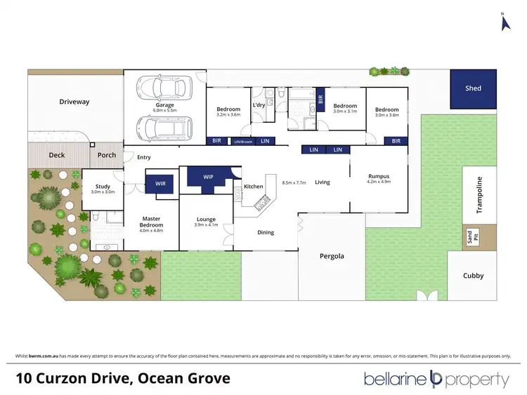 Floorplan of Homely house listing, 10 Curzon Drive, Ocean Grove VIC 3226