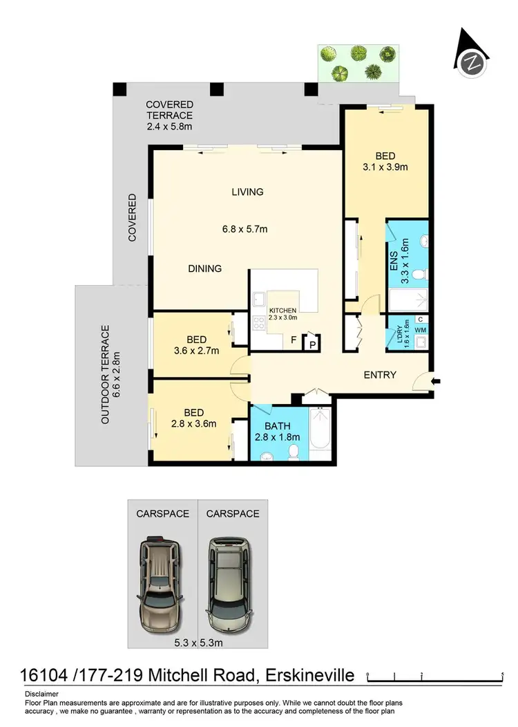 Floorplan of Homely apartment listing, 16104/177-219 Mitchell Road, Erskineville NSW 2043