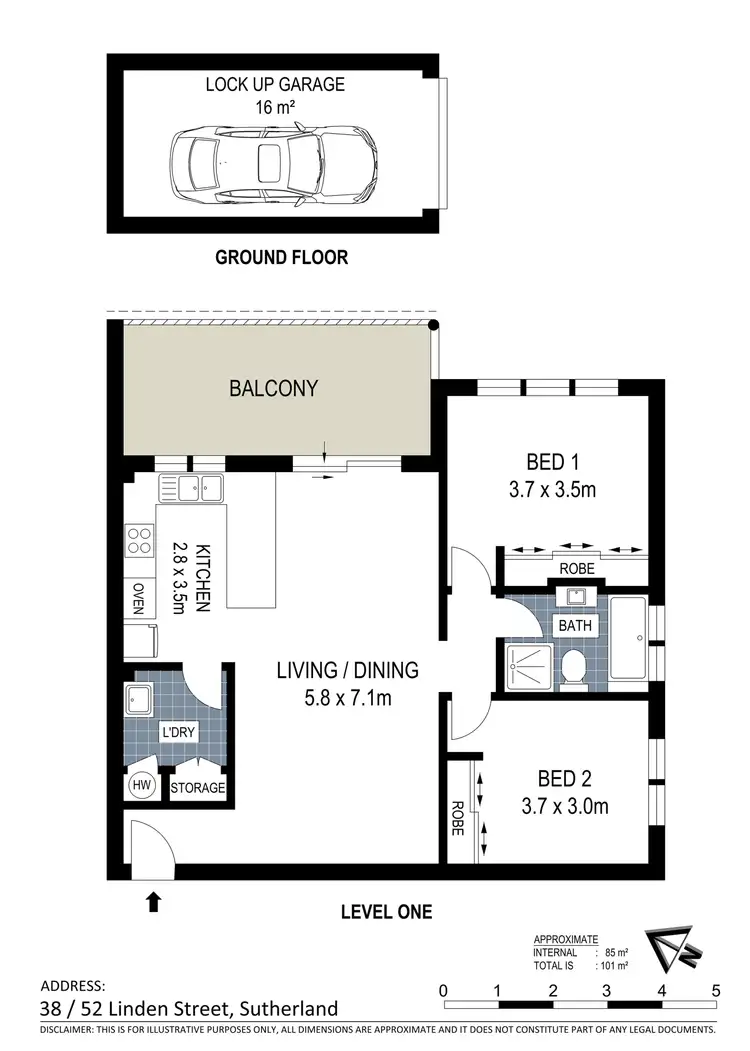 Floorplan of Homely apartment listing, 38/52 Linden Street, Sutherland NSW 2232
