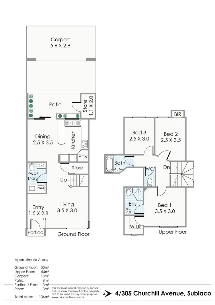 Floorplan of Homely townhouse listing, 4/305 Churchill Avenue, Subiaco WA 6008