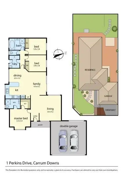 Floorplan of Homely house listing, 1 Perkins Dve, Carrum Downs VIC 3201