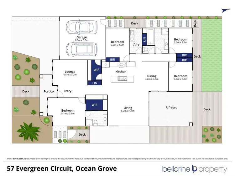 Floorplan of Homely house listing, 57 Evergreen Circuit, Ocean Grove VIC 3226