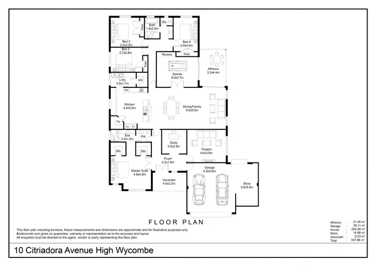 Floorplan of Homely house listing, 10 Citriadora Avenue, High Wycombe WA 6057