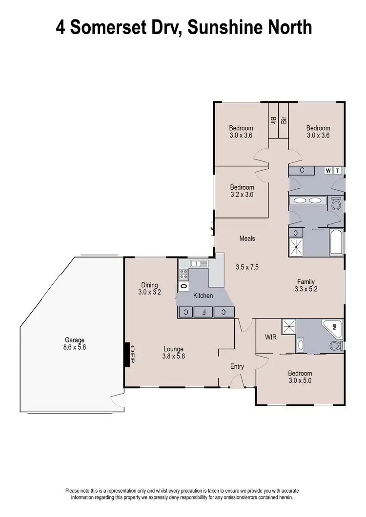 Floorplan of Homely house listing, 4 Somerset Drive, Sunshine North VIC 3020