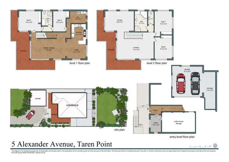 Floorplan of Homely house listing, 5 Alexander Ave, Taren Point NSW 2229