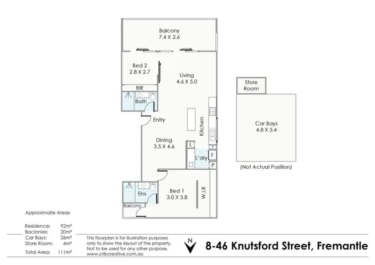 Floorplan of Homely apartment listing, 8/46 Knutsford Street, Fremantle WA 6160