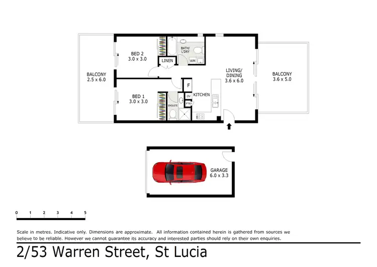 Floorplan of Homely unit listing, 2/53 Warren Street, St Lucia QLD 4067