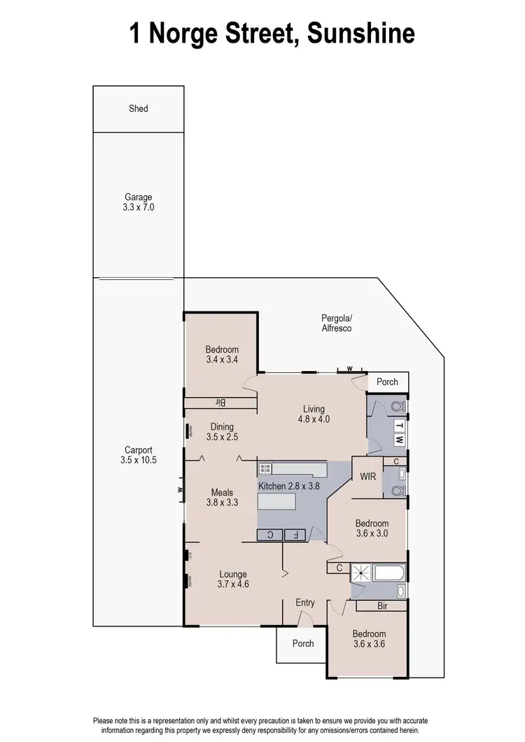 Floorplan of Homely house listing, 1 Norge Street, Sunshine VIC 3020