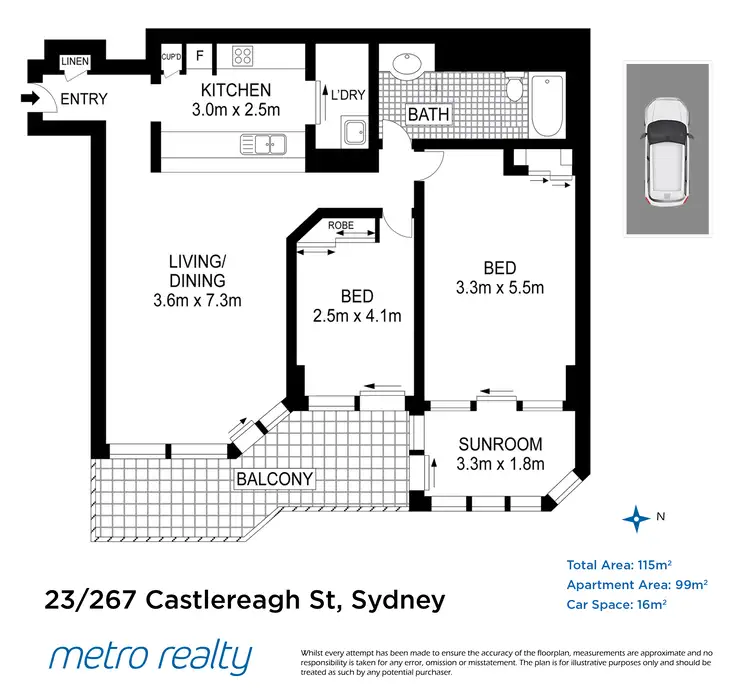 Floorplan of Homely apartment listing, 23/267-277 Castlereagh Street, Sydney NSW 2000
