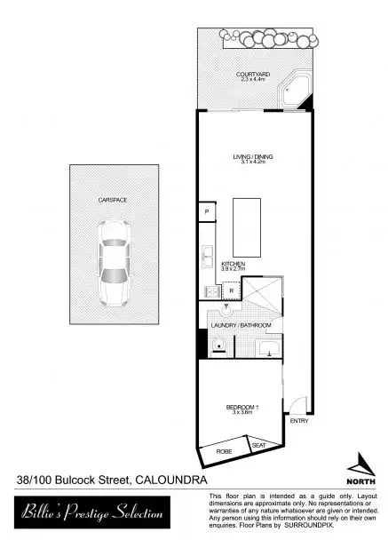 Floorplan of Homely unit listing, 38/100 Bulcock Street, Caloundra QLD 4551