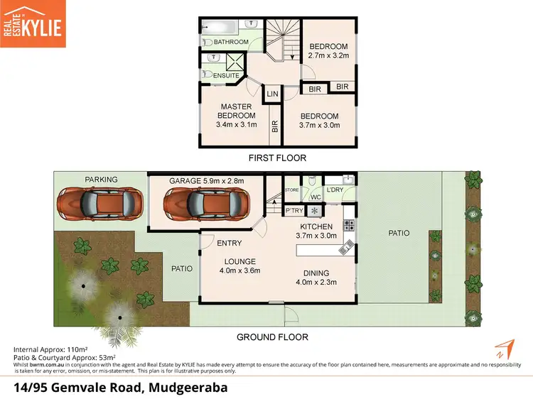 Floorplan of Homely townhouse listing, 14/95 Gemvale Road, Mudgeeraba QLD 4213