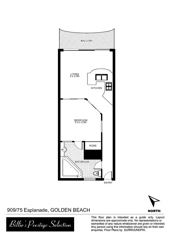 Floorplan of Homely unit listing, 909/75 Esplanade, Golden Beach QLD 4551