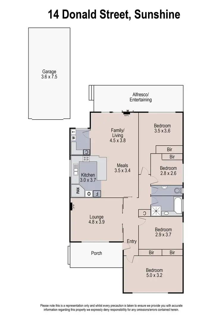 Floorplan of Homely house listing, 14 Donald Street, Sunshine VIC 3020