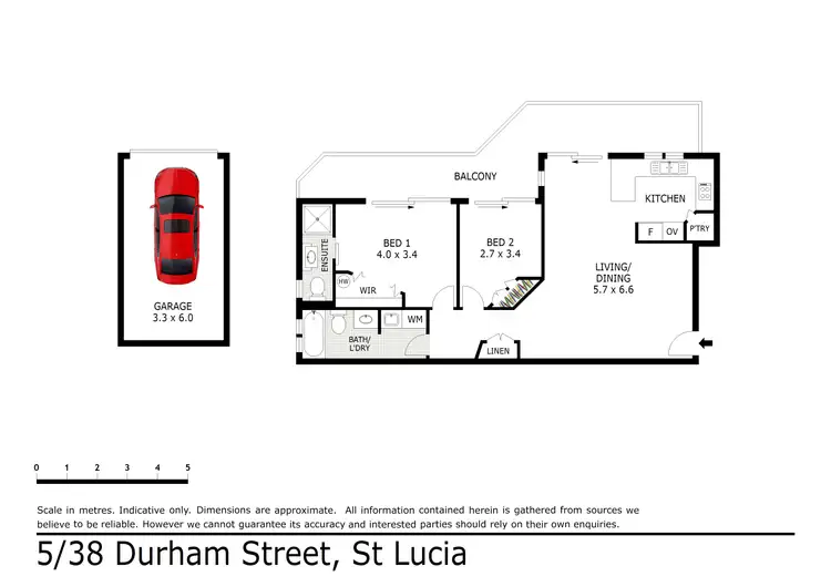 Floorplan of Homely unit listing, 5/38 Durham Street, St Lucia QLD 4067