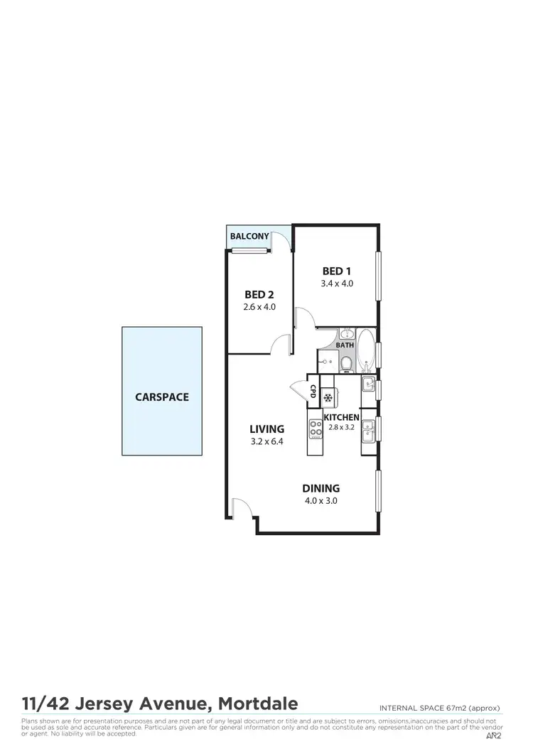 Floorplan of Homely apartment listing, 11/42 Jersey Avenue, Mortdale NSW 2223
