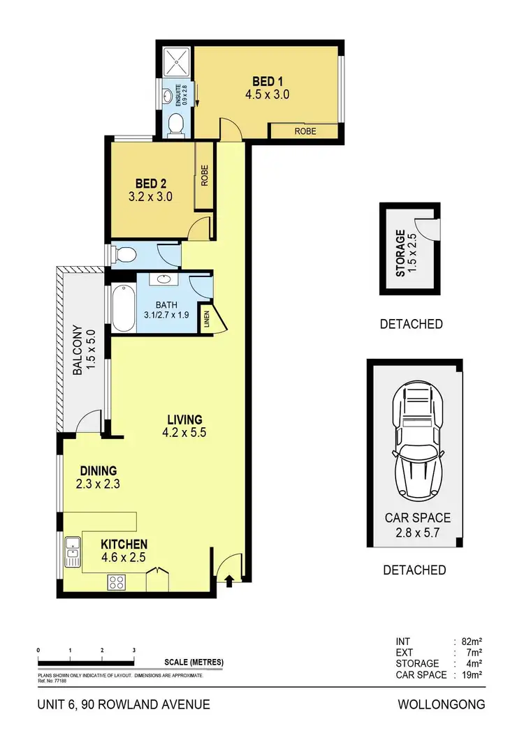 Floorplan of Homely unit listing, 6/90 Rowland Avenue, Wollongong NSW 2500