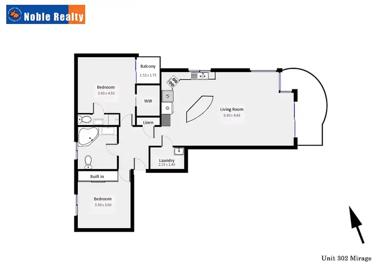 Floorplan of Homely unit listing, 302/8-10 Manning Street, Tuncurry NSW 2428