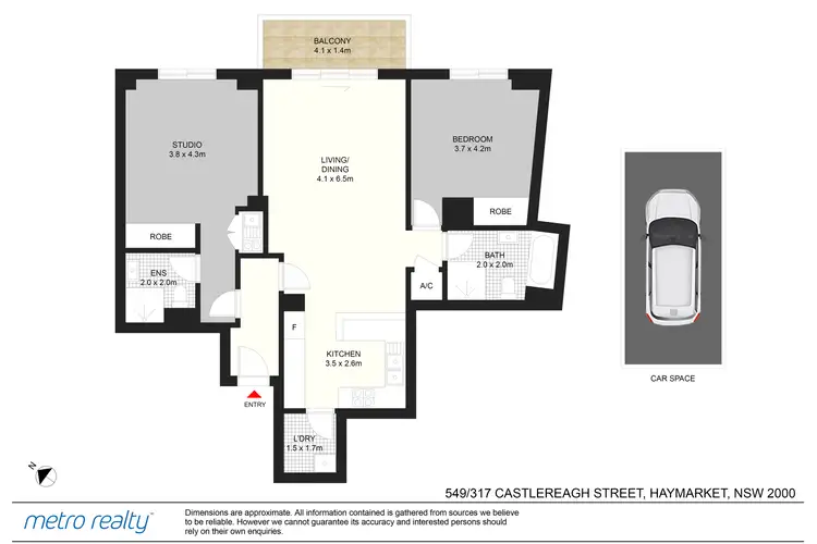 Floorplan of Homely apartment listing, 549/317 Castlereagh St, Haymarket NSW 2000