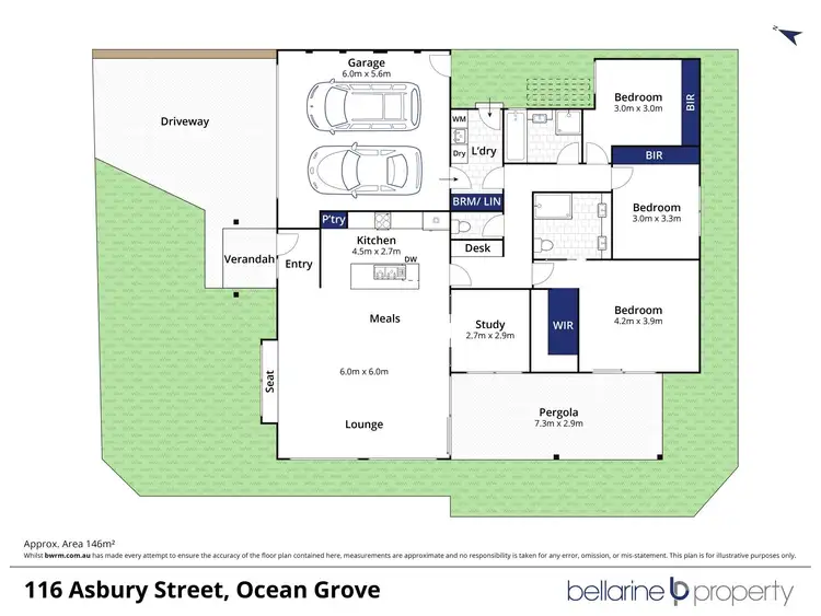 Floorplan of Homely townhouse listing, 116B Asbury Street East, Ocean Grove VIC 3226