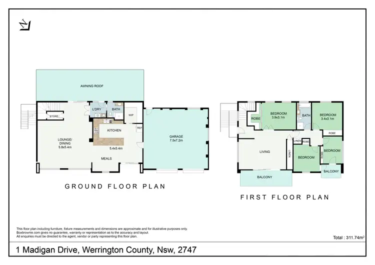 Floorplan of Homely house listing, 1 Madigan Drive, Werrington County NSW 2747