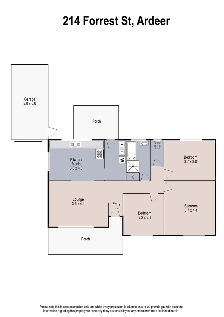 Floorplan of Homely house listing, 214 Forrest Street, Ardeer VIC 3022