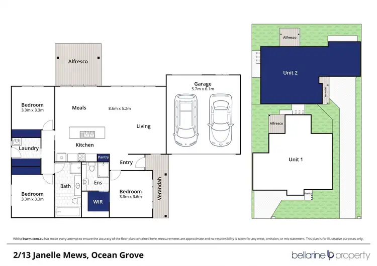 Floorplan of Homely townhouse listing, 13B Janelle Way, Ocean Grove VIC 3226