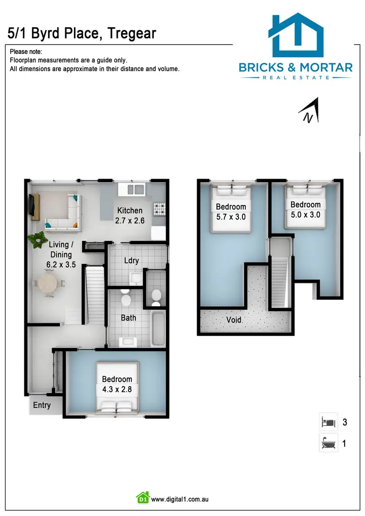Floorplan of Homely townhouse listing, 5/1 Byrd Place, Tregear NSW 2770