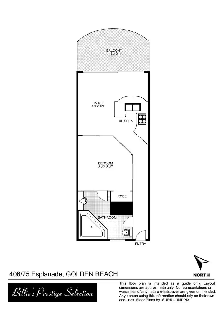 Floorplan of Homely unit listing, 406/75 Esplanade, Golden Beach QLD 4551