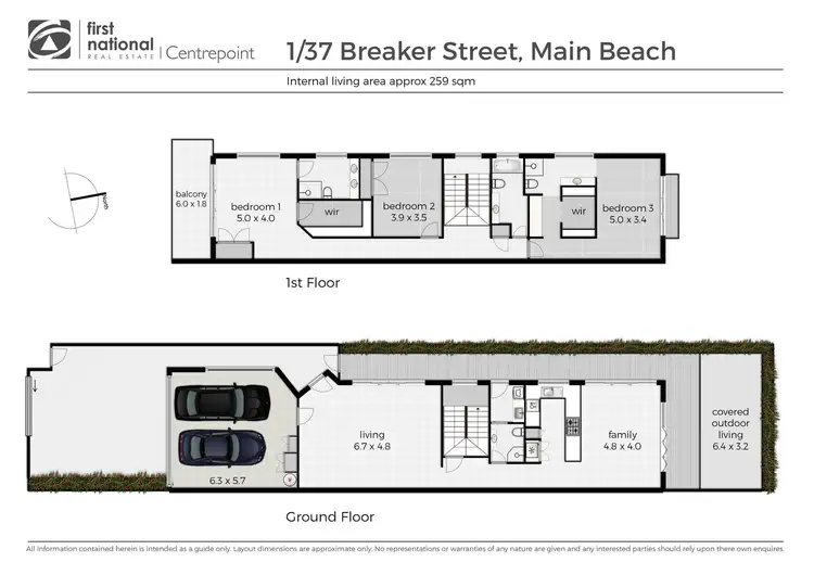 Floorplan of Homely semi-detached listing, 1 & 2/37 Breaker Street, Main Beach QLD 4217