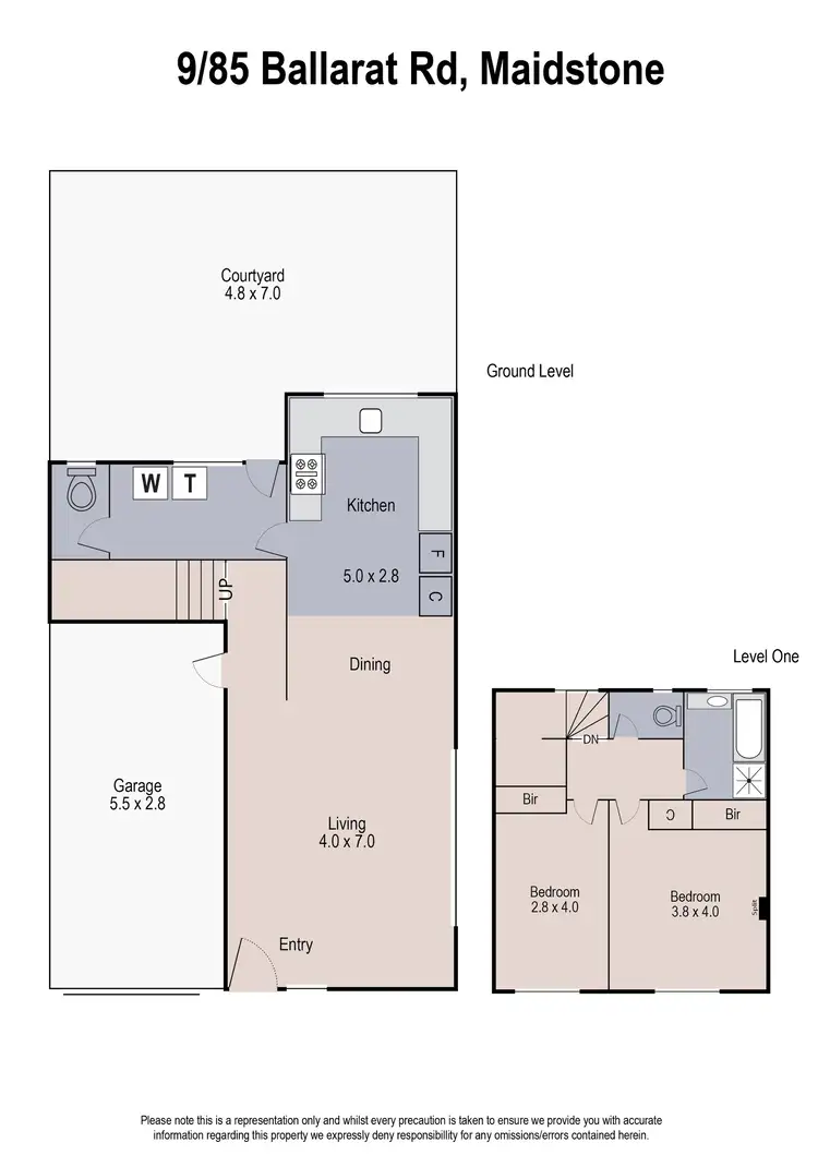Floorplan of Homely townhouse listing, 9/85 Ballarat Road, Maidstone VIC 3012