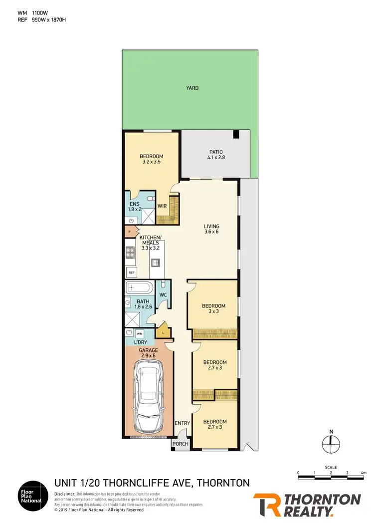 Floorplan of Homely semi-detached listing, 1/20 Thorncliffe Avenue, Thornton NSW 2322